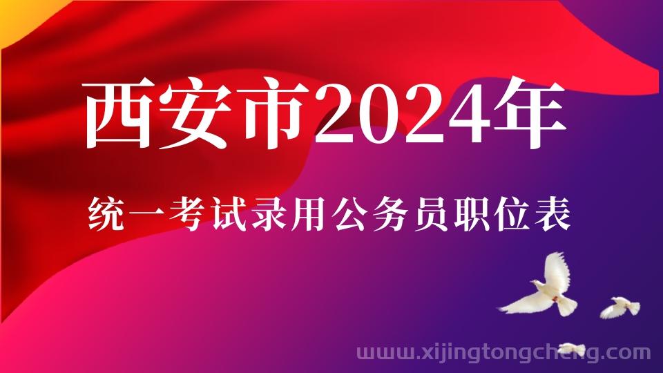 西安市2024年统一考试录用公务员职位表