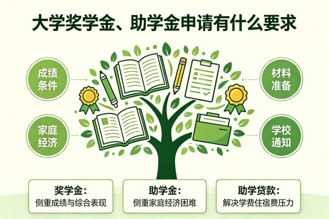 大学奖学金、助学金都有哪些种类，申请什么要求